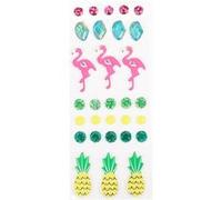 30 stickers 3D - flamants rose et ananas Multicolore G