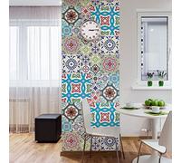 30 Stickers adhésifs carrelages | Sticker Autocollant Carreaux de ciment - Mosaïque carrelage mural salle de bain et cuisine | Carreaux de ciment adhésif mural - azulejos - 15 x 15 cm - 30 pièces