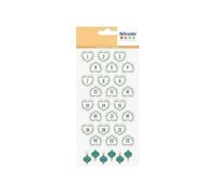 30 stickers calendrier de l'Avent - coeurs