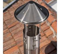 300.0mm Chapeau de Cheminée Hotte de Cheminées Réglable Couvercle de Cheminée pour Fumisterie Poele Exterieur Installation Facile(150.0mm/5.9in)