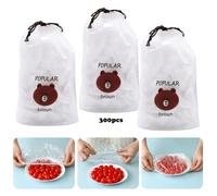 300 Charlotte Alimentaire Reutilisable,Sacs de Conservation Frais Couvercles de Bols Élastiqués Film Alimentaire en Plastique,pour
