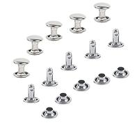 300 ensembles de rivets en acier inoxydable argenté pour cuir à double capuchon, clous tubulaires en métal pour réparations, décoration, accessoires artisanaux pour vêtements en cuir, chaussures, sacs