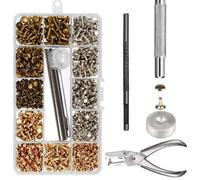 300 Ensembles Rivets En Cuir Double Capuchon Rivet Goujons En Métal Tubulaire Avec Pince À Poinçonner Ensemble De Fixation Outils Pour Artisanat Cuir Bricolage Rivet