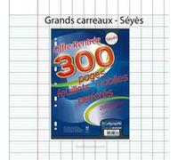 Calligraphe 9333C (gamme scolaire Clairefontaine) - Un paquet de Feuillets Mobiles sous film - A4 21x29,7 cm - 300 pages Grands carreaux - papier blanc 90g - Pour Classeur 32x26 cm minimum