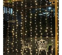300 LED/200 LED/100 LED Guirlandes lumineuses de fée d'extérieur, Guirlandes lumineuses de cascade, Guirlandes lumineuses de rideau LED, Guirlandes lumineuses LED, 8 modes d'éclairage, Décoration de c