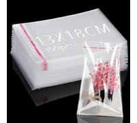 300 Pcs Sac Cellophane Transparent 18x13cm Sachet Plastique Adhesif | Transparent Self-adhesive Sachet, Réutilisable, Sachet Bonbon, OPP, Emballage Sachets, pour Chocolats, Bijoux, Cadeau, Noel