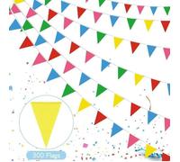 300 Pices Fanions Guinguette Exterieur160 Mtre Multicolore Guirlandes de FanionsDrapeau TriangleGuirlande d GUIRLANDE NON LUMINEUSE
