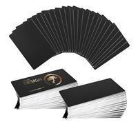 300 Pièces Carte de Visite Metal Vierges, Carte de Visite Personnalisée Noir, Carte de Visite en Aluminium Gravées au Laser Cartes Professionnelles en Métal pour Clients de Bureau Cartes Cadeaux