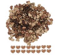 300 pièces coeurs en bois inachevés pour l'artisanat, confettis de coeur en bois gravés coeurs d'amour décoration de table de mariage pour cadeau de mariage saint valentin