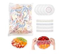 300 pièces Couvre plat elastique réutilisabl, Film Alimentaire transparent pour conserve,yd