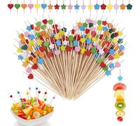 300 Pique Aperitif Pic 12cm Brochettes à Cocktail avec Perles en Bois | HXC Pic a Brochette Cure Dent Aperitif Pour Collations Fingerfood Cocktail Brunch Buffet Fruits Bonbons et Antipasti