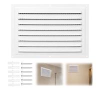 300 x 200 mm Grille d'aération avec moustiquaire Grille d'aération en métal pour mur extérieur, porte, fenêtre, plafond, entrée et évacuation d'air Blanc