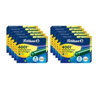 [300087-10] Pelikan Lot de 10 Etuis de 6 Cartouches d'encre 4001 TP/6 Vert foncé