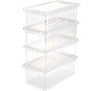 [3001900100000] keeeper Kit de 4 boîtes de rangement "bea" 5,6 litres PP tran...