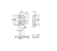 3005046000 Serrure en applique monopoint verticale 50 mm fouillot gauche
