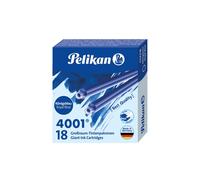 Pelikan Cartouches d'encre longues 4001 GTP/18 - grande capacité - Bleu roi - Lot de 18