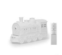 300ml Flamme Brume Fraîche Diffuseur avec Motif Train et Télécommande pour Aromathérapie et Humidification dans les espaces résidentiels (Norme Européenne Blanc -)