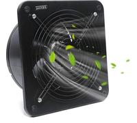 300mm 150W Ventilateur d'extraction avec connecteur Ventilateur mural Commercial Aération industrielle Serre Échappement Aluminium noir 35*35*13cm pour grenier magasin et garage