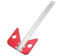 300mm Aluminum Alloy Carpentry Center Line Ruler Center Finder with Square and Line Gauge for Measuring