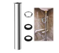 300mm Rallonge tube d'extension, Rallonge de tuyau de vidange de lavabo, Rallonge siphon, Tube prolongateur, Tube plongeur pour siphon, acier inoxydable, convient aux lavabos et salles de bains