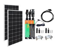 300W Panneau Solaire avec 300W Onduleur, Kit Solaire Autonome Complet 220V, Plug and Play, 2x150 Watt Panneau Solaire