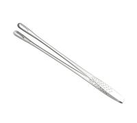 304 pince alimentaire en acier inoxydable longue poignée BBQ pain Steak viande salade pique-nique fête antidérapant Portable cuisine cuisson outils de cuisson(Silver-S)