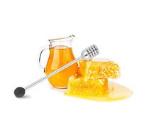 304 Tachel Steel Honey Dipper Spoon - Omic Kitchen Tool pour les Sirops, la Mélasse et le Mélange de Liquide Visqueux (BLACK)