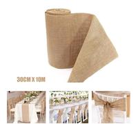 30CMX10M Chemin de Table en Toile de Jute Ruban Décoration Vintage