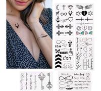 30feuilles Tatouages Temporaires À Coller Sur La Peau Imperméable,Ephemere Faux Tatouage Bâton Autocollants Noir Petit Tribal Tatoo Adhésifs Pour Homme Femme Garcon Enfant Bras Poitrine Arrière