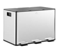 30L Poubelle de tri cuisine 3 compartiments en inox fermeture silencieuse tri sélectif au quotidien