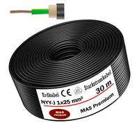 30m de câble de terre Câble de courant fort NYY-J 1x25 mm² Câble électrique OFC anneau