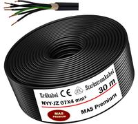 30m de câble de terre Câble de courant fort NYY-JZ 7X4 mm² Câble électrique