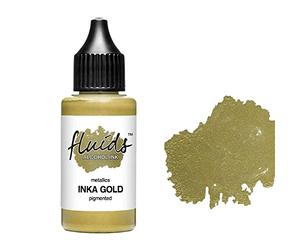 30ml Fluids Alcohol Ink Inka Gold, Encre à alcool pour Fluid Art et Resin Art, or métallique