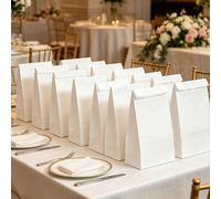 30pcs/10pcs - Sacs en papier blanc, Sacs en papier blanc, Sacs en papier kraft blanc, Parfaits pour les sacs de vacances et les projets d'artisanat, Sacs d'épicerie pour le stockage et l'emballage, Co