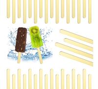 30pcs Bâtonnets Glace Acrylique, 11,4 cm Bâtons Glace Dorés Bâtonnets Glace Acrylique Réutilisables Bâton Crème Glacée pour Desserts Sucettes Gâteau Maison Bonbons Cadeaux Artisanat Fête