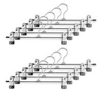 30pcs Cintres en Métal avec Pinces Réglables Antidérapant pour Jupes, Jeans, Robes, Pantalons, 30x1x9cm (30)