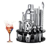 30PCS Cocktail Shaker Mélangeur Outil 750ML, Kit Cocktail Barman en Acier Inoxydable avec Support