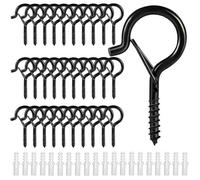 30Pcs crochet a visser vis inox a piton à crochet a anneau a fixation crochets à visser Crochets de plafond en métal pour suspension