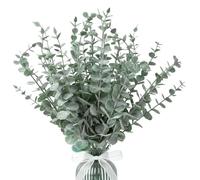 30Pcs Eucalyptus Artificiel, Branches et Feuilles d'eucalyptus Artificielles, Plantes Artificielles Eucalyptu Vert avec Givre pour Décoration Mariage, Composition Florale et Centre de Table