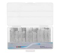 30Pcs Fraises Diamantées Titane Tige 2.35mm, pour Verre Marbre Bijoux | Gravure Sculpture Meulage, Formes Variées Précision, Outil Rotatif Compatible Dremel, pour Céramique Pierre Bijouterie