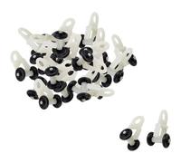30pcs Glisseur Rail Rideaux Roulette Crochet Roue Rideaux Coulissant Poulie pour Fenêtre Voilage Galet en Plastique Noir Blan Label