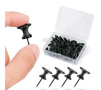 30pcs Punaise, Punaise Noire Grande Punaise Décorative Punaises pour Tableau de Liège Tenture Murale Bureau Maison Salle de coration
