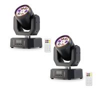 30W Mini Lyre LED Tête Mobile Lumière de Scène avec Télécommande,6 in1 Projecteur Lumière LED RGB Faisceau,Rotative Moving Head Effet Lumineux Éclairage Disco pour DJ Fête Bar Halloween Mariage,2PCS