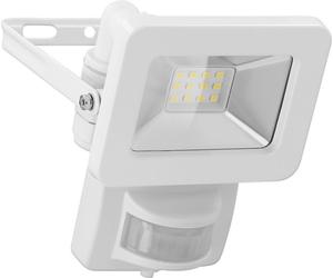 30x Goobay 53878 Projecteur LED d'extérieur, 10 W, avec détecteur de mouvement, blanc - avec 850 lm, lumière blanc neutre (4000 K), capteur PIR avec fonction ON/OFF et presse-étoupe M16, pour l'extéri