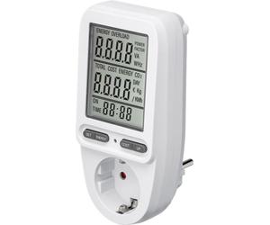 30x Goobay 64590 Compteur d'énergie numérique Pro, blanc-gris - pour mesurer la consommation d'électricité des appareils ménagers électriques