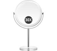 30x Magnifying Mirror Stand Makeup Mirror Double Sided 30x/1x Magnification For Bedroom, Bathroom And Office
