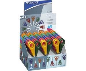 30x WESTCOTT E-2151S ciseaux Kids manche plastique couleur droit 13cm/5