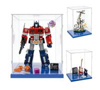 30x20x40 Vitrine pour Lego Horizon 76989,Guitare Fender 21329,10302 71834 | pour Optimus Prime,Ninjago Dragon Rising,Transparent Acrylique,Antipoussière,Facile Installer,Base Bleue