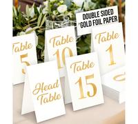 31/15 pièces Cartes de numéro de table de mariage dorées double face, design minimaliste double face 4*6 pouces, convient pour les événements d'entreprise, les fêtes, les anniversaires, les mariages,