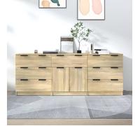 vidaXL Buffets 3 pièces 3115798 Chêne sonoma Bois d'ingénierie Marron